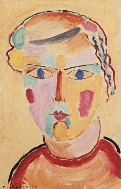 Kız, Görünüşte Parlak; Bir kızın başı, parlak hayalet, 1916 by Alexej von Jawlensky