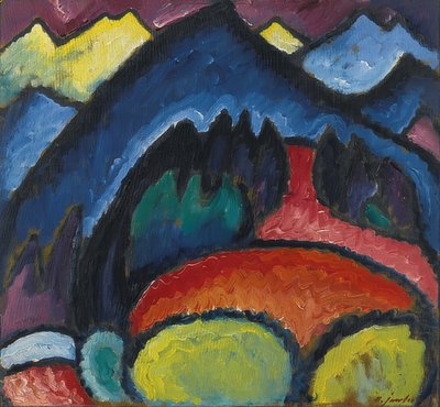 Oberstdorf - dağlar. 1912 by Alexej von Jawlensky