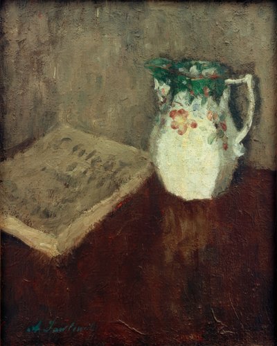 Bir sürahi ve bir kitap ile natürmort by Alexej von Jawlensky