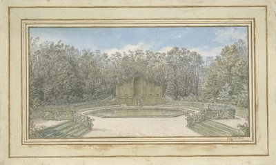 Bir parkta bir kafes çardak görünümü by Alexis Nicolas Pérignon (le vieux)