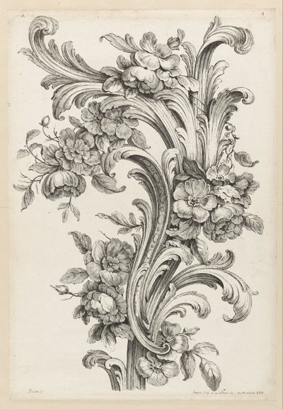 Çiçek ve Acanthus Yaprağı Tasarımı by Alexis Peyrotte