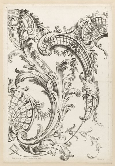 Kabuk Kartuşlar ve Acanthus Yaprağı Motifi by Alexis Peyrotte