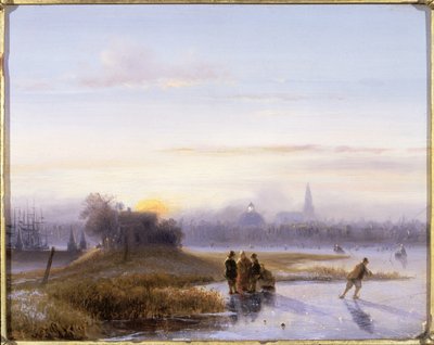 Patencilerle nehir sahnesi (panel üzerine yağlıboya) by Alexis de Leeuw