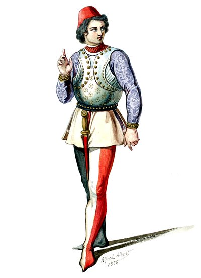 Halévy - La magicienne - Alfred Albert tarafından kostüm modelleri - 04. Ecuyer, erkek koro (rötuşlanmış) by Alfred Albert