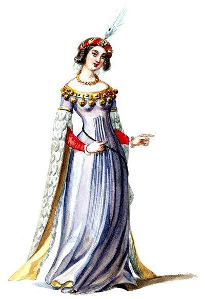 Halévy - La magicienne - Alfred Albert tarafından kostüm modelleri - 07. Dame de cour (rötuşlanmış) by Alfred Albert