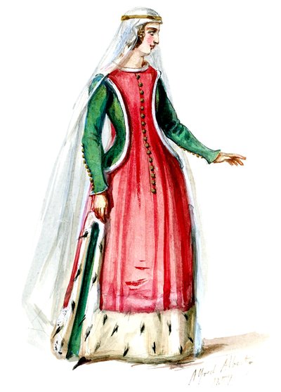 Halévy - La magicienne - Alfred Albert tarafından kostüm modelleri - 08. Dame noble (rötuşlanmış) by Alfred Albert