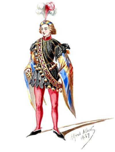 Halévy - La magicienne - Alfred Albert tarafından kostüm modelleri - 09. Sayfa. Sekiz figüran (rötuşlanmış) by Alfred Albert