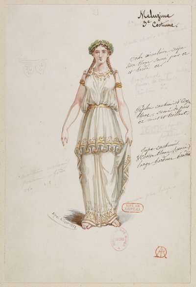 Halévy - La magicienne - Alfred Albert tarafından kostüm modelleri - 21. Mélusine, 3. kostüm by Alfred Albert