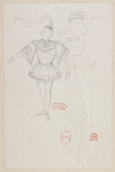 Halévy - La magicienne - Alfred Albert tarafından kostüm modelleri - 23. M. Mérante, (pas de deux) by Alfred Albert