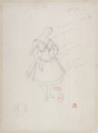 Halévy - La magicienne - Alfred Albert tarafından kostüm modelleri - 24. Mlle Zina, (pas de deux) by Alfred Albert