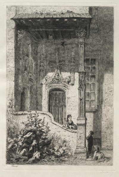 Beyaz Kraliçe olarak bilinen ev, Rue St. Hippolyte by Alfred Alexandre Delauney