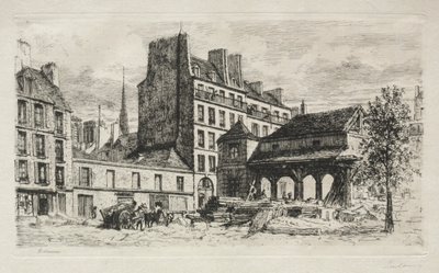 Yıkımdaki buzağı pazarı by Alfred Alexandre Delauney