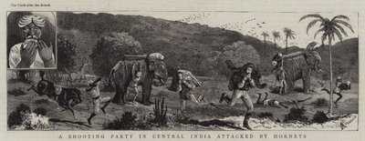 A Shooting Party in Central India attacked by Hornets  by Alfred Chantrey Corbould