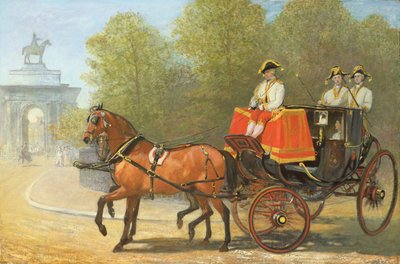 Majestelerinin çizim odasından dönüş, Hyde Park Corner, 1853 by Alfred Chantrey Corbould