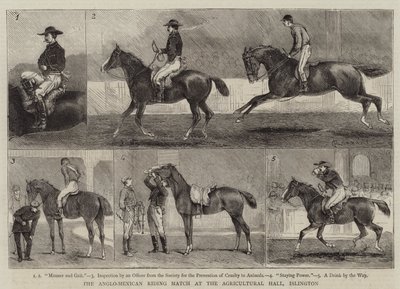 Islington, Tarım Salonunda Anglo-Meksika Binicilik Maçı by Alfred Chantrey Corbould