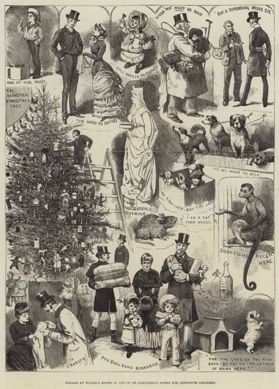 Barnardo'nun Yoksul Çocuklar İçin Evlerinin Yardımında Willis'in Odalarında Çarşı by Alfred Courbould