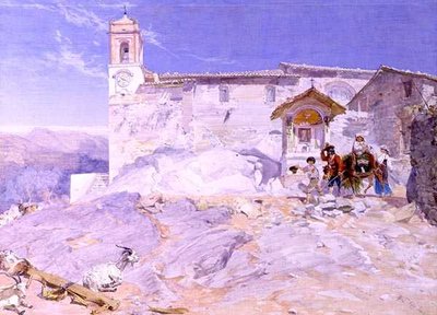 Sta Rocco, Olevano (kağıt üzerine sulu boya) by Alfred Downing Fripp