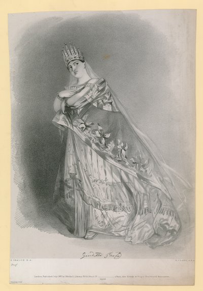 RJ Lane tarafından kazınmış Giuditta Makarna, Temmuz 1837'de yayınlandı by Alfred Edward Chalon