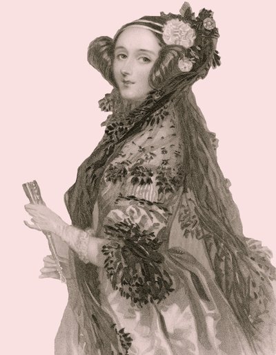 Portrait of Augusta Ada King (1815 - 1852), Countess of Lovelace (engraving). by Alfred Edward Chalon