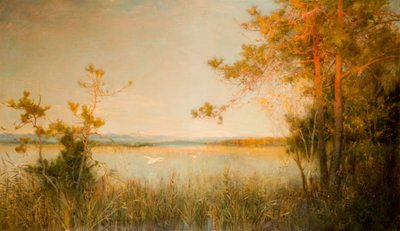 Reedy Mere ve Güneşli Tepeler, 1890-91. by Alfred Edward East