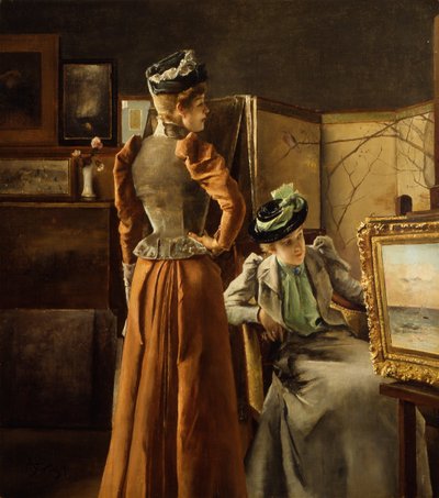 Stüdyo ziyareti by Alfred Emile Stevens
