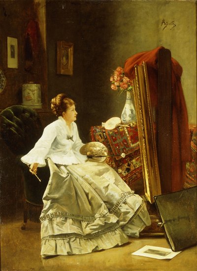 Sanatçı İş Başında by Alfred Emile Stevens