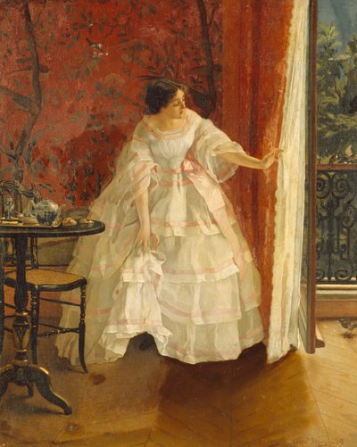 Penceredeki Kadın Kuşları Besliyor, 1859 dolayları by Alfred Emile Stevens
