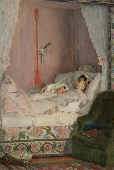 Une mère (Bir Anne), c.1870 (panel üzerine yağlıboya) by Alfred Emile Stevens