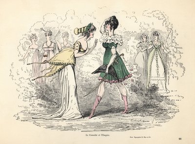 Konsolosluk ve Birinci İmparatorluk, Fransa kostümlerinin karikatürü by Alfred Grevin