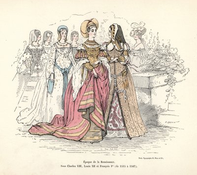 Rönesans Fransız kadın kostümleri by Alfred Grevin