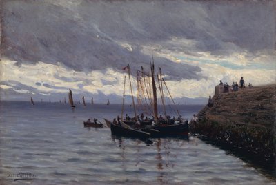 Sardalya balıkçılarının gelişi by Alfred Guillou