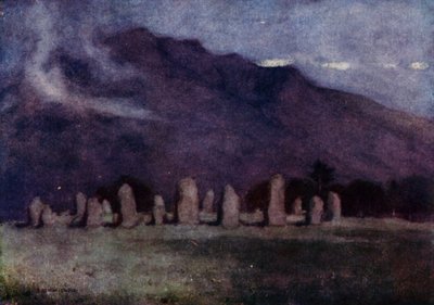 Castlerigg Taş Çemberi, Cumbria (renkli taş) by Alfred Heaton Cooper