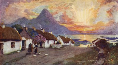 Croagh Patrick ve Clew Bay, Westport, Galway Kontluğu by Alfred Heaton Cooper
