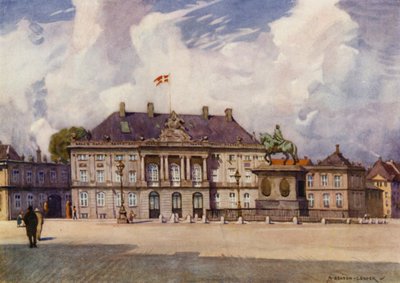 Danimarka: Kopenhag, Amalienborg Sarayı (renkli taş) by Alfred Heaton Cooper