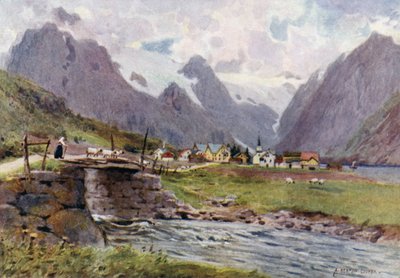 Fjaerland, Sogne Fjord  by Alfred Heaton Cooper