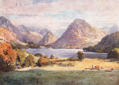 Göller Bölgesi: Loweswater (renkli lito) by Alfred Heaton Cooper