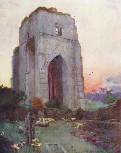 Göller Bölgesi: Shap Manastırı (renkli lito) by Alfred Heaton Cooper
