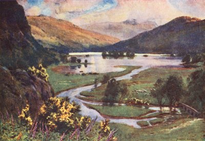 Göller Bölgesi: Gün Batımı, Rydal Suyu (renkli litografi) by Alfred Heaton Cooper