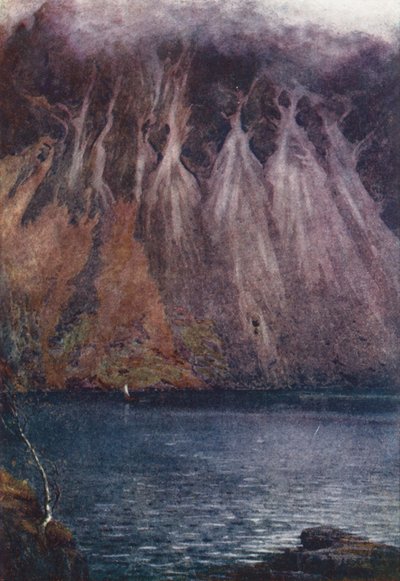 Göller Bölgesi: Wastwater Screes (renkli taş baskı) by Alfred Heaton Cooper