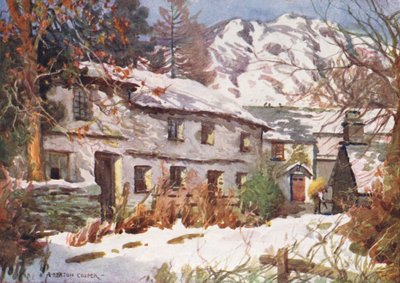 Göller Bölgesi: Kış Güneşi, Coniston (renkli taş baskı) by Alfred Heaton Cooper