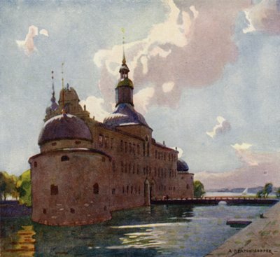 Vadstena Castle, Lake Vattern  by Alfred Heaton Cooper