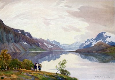 View from Tourist Station, Saltoluokta, Lapland  by Alfred Heaton Cooper