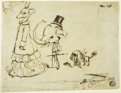 Erkek, Kadın ve Köpek Karikatürü by Alfred Henry Forrester