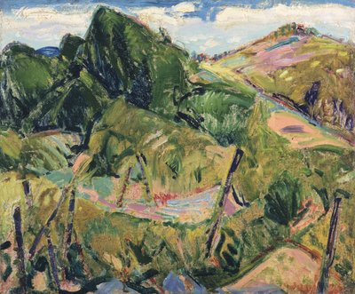 Manzara, c.1916 (327404 versiyonu) (gesso tahtasında yağ) by Alfred Henry Maurer
