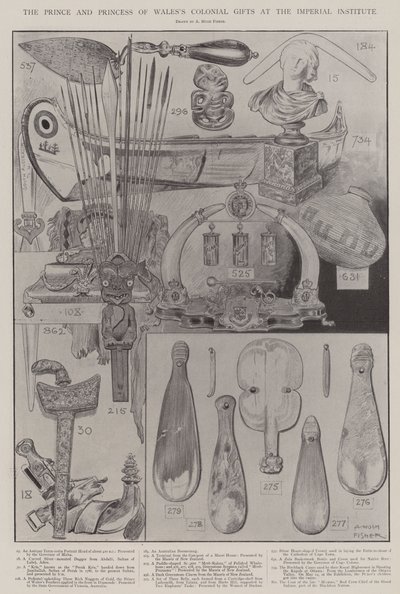 Galler Prensi ve Prensesi, İmparatorluk Enstitüsü'ndeki Sömürge Hediyeleri by Alfred Hugh Fisher