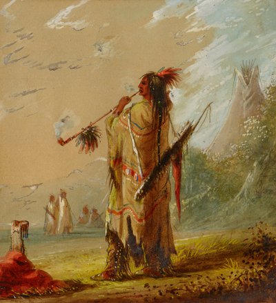 Bir Shoshonee Kızılderili Sigarası, yaklaşık. 1860