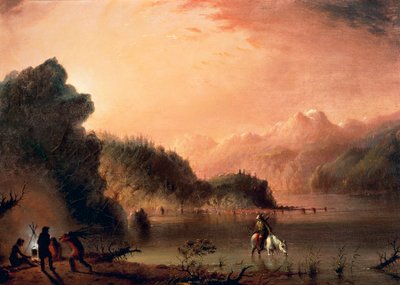 Rocky Dağlarında, yaklaşık 1838, Alfred Jacob Miller (1810-1874), tuval üzerine yağlı boya, 36,5x50,8 cm by Alfred Jacob Miller