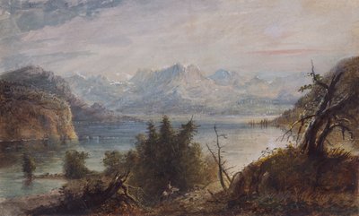 Göl, Wind River Dağları Zinciri, 1837 dolayları (kağıt üzerine suluboya) by Alfred Jacob Miller