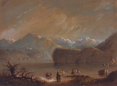 Lake, Wind River Dağları, 1837 dolayları (kağıt üzerine suluboya) by Alfred Jacob Miller