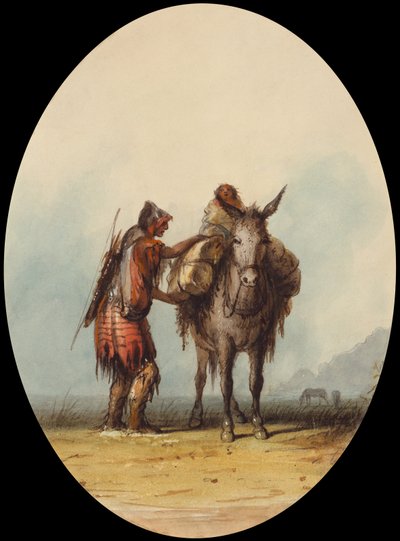 Root Diggers, c.1837 (kağıt üzerine sulu boya ve guaj boya) by Alfred Jacob Miller